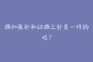 猫加强针和幼猫三针是一样的吗?