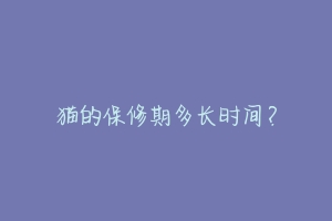 猫的保修期多长时间?