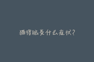 猫得脑炎什么症状?