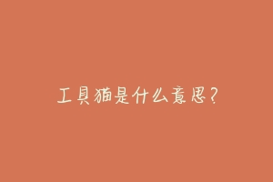 工具猫是什么意思?