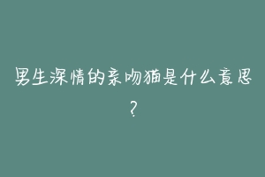 男生深情的亲吻猫是什么意思?