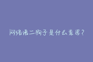 网络语二狗子是什么意思?