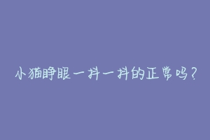 小猫睁眼一抖一抖的正常吗?
