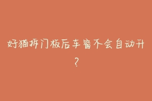 好猫拆门板后车窗不会自动升?