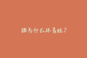 猫为什么抓青蛙?