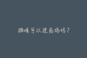 猫咪可以进商场吗?
