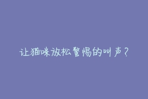 让猫咪放松警惕的叫声？