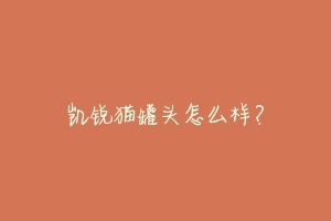 凯锐猫罐头怎么样？