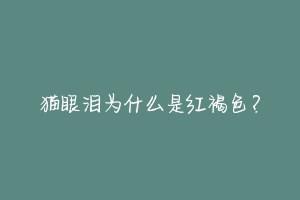 猫眼泪为什么是红褐色？