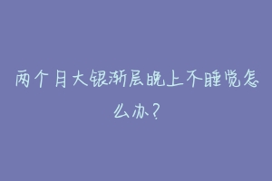 两个月大银渐层晚上不睡觉怎么办？
