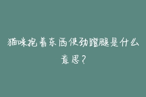 猫咪抱着东西使劲蹬腿是什么意思?