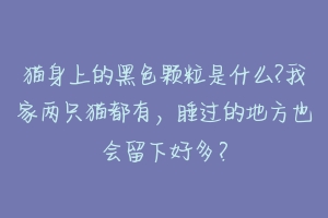 猫身上的黑色颗粒是什么?我家两只猫都有,睡过的地方也会留下好多?