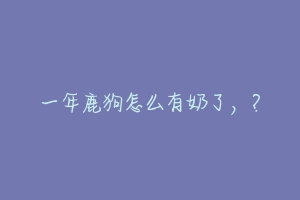 一年鹿狗怎么有奶了,?