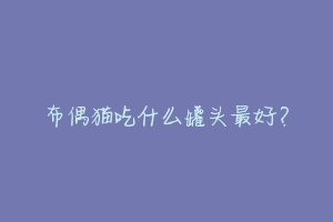 布偶猫吃什么罐头最好?
