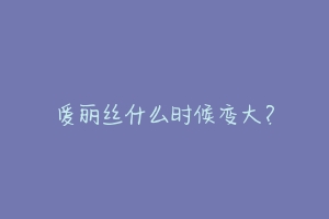 爱丽丝什么时候变大?