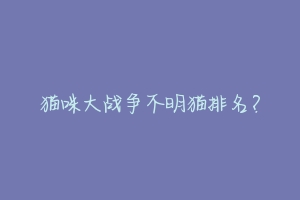 猫咪大战争不明猫排名?