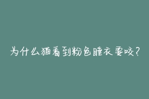 为什么猫看到粉色睡衣要咬?