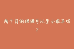 两个月的猫猫可以坐小推车吗?