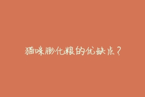 猫咪膨化粮的优缺点?