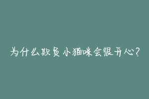 为什么欺负小猫咪会很开心?
