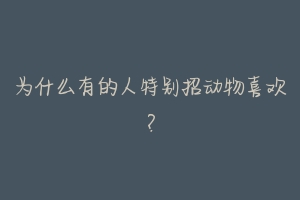 为什么有的人特别招动物喜欢?