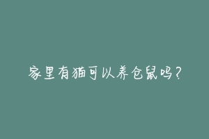 家里有猫可以养仓鼠吗?