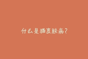 什么是猫皮肤病?