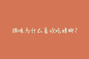 猫咪为什么喜欢吃蟑螂?