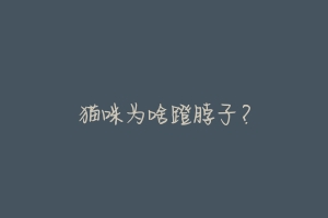 猫咪为啥蹬脖子?