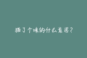 猫了个咪的什么意思？
