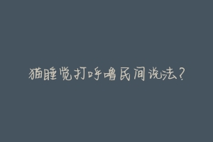 猫睡觉打呼噜民间说法？