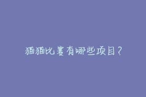 猫猫比赛有哪些项目?