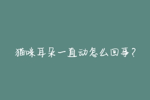 猫咪耳朵一直动怎么回事?