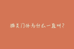 猫关门外为什么一直叫？