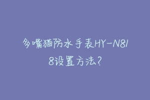多嘴猫防水手表HY-N818设置方法?