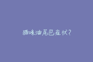 猫咪油尾巴症状?