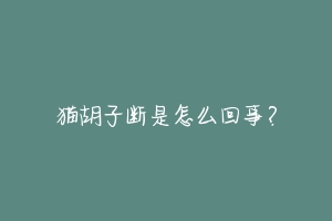 猫胡子断是怎么回事?
