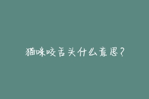 猫咪咬舌头什么意思?