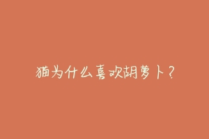 猫为什么喜欢胡萝卜?