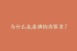 为什么流浪猫的肉很实？