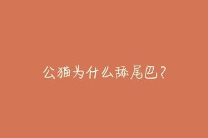 公猫为什么舔尾巴?
