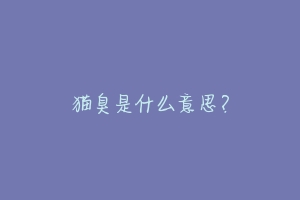 猫臭是什么意思?