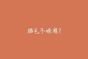 猫毛不顺滑?
