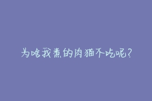 为啥我煮的肉猫不吃呢?