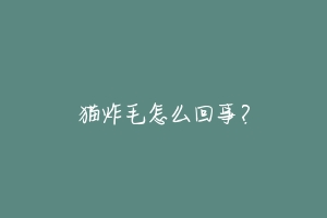 猫炸毛怎么回事?