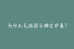 为什么毛线团小猫会护着?