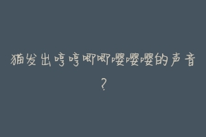 猫发出哼哼唧唧嘤嘤嘤的声音?