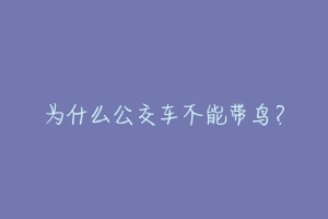 为什么公交车不能带鸟?