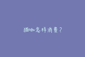 猫咖怎样消费?
