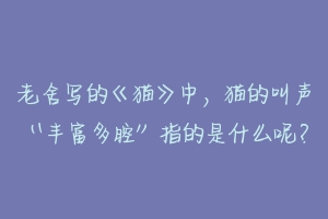 老舍写的《猫》中,猫的叫声“丰富多腔”指的是什么呢?